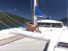 Young Olivia enjoys outdoor anal when sailing on boat - hardcore with cumshot