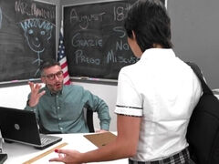 Schoolgirl gets freaky with her teacher and it's taboo AF