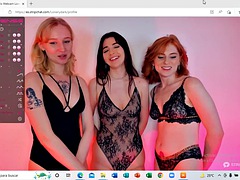 Threesome of hot russian girls