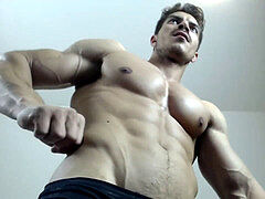 Bodybuilder Flexing His Muscles