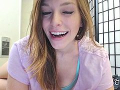 Hot woman showing her perfect teeth and big mouth