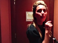 HOTEL, EXTREMELY RISKY STRIPTEASE for FRENCH SLUT MASTURBATING TO REAL BRAIN MELTING RISKY SQUIRTING ORGASM in PUB