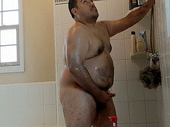 Real spycam I caught me spouse wanking off in the shower!!