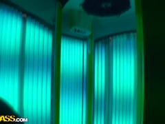 Wild anal sex in the solarium