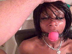 Tiny Anal Petite dark-hued mummy bound Fucked & Gagged