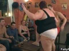 크고 아름다운 여자, 큰 엉덩이, 거대한, 파티, 젖가슴
