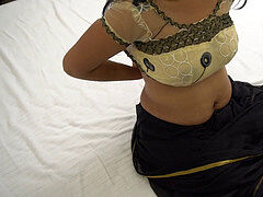 Indian Bhabhi enjoy With fuck stick in ebony Saree