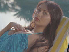 Russian MILF model Noemi Moon gives a hot striptease