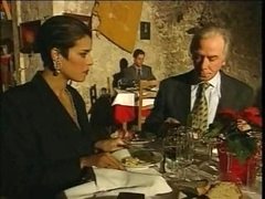Elegant Italian Grown-up cheating husband on restaurant
