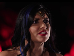 Wonder woman gets cum from her super-heroes friends