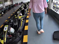 Cute Thai amateur teen girlfriend goes karting and videotaped after