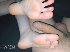 Soft feet, footjob, pale feet