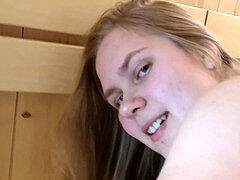 plus-size teen Maja Meer gets boinked in the sauna