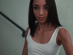 Thin ebony Alexis Tae replaces girlfriend for a bored and lonely guy