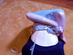 [YongNiang Studio] chinese lady encased in blue stockings