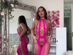 Transparent lingerie try on