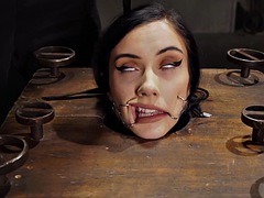 BDSM submissive teen pussytoyed and bodywhipped by master