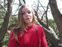 GERMAN SCOUT - SKINNY COLLEGE TEEN EMILY TALK TO FUCK AT STREET CASTING - Angel emily