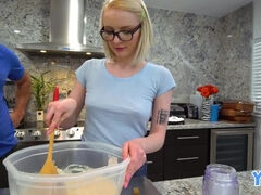 Alice Pink brings the heat while getting fucked in the kitchen