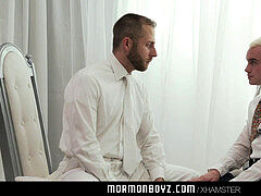 MormonBoyz-Horny lad missionary milked off by priest father