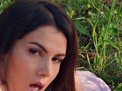 Babes - Smoking hot Italian Valentina Nappi masturbates outdoors and reaches orgasm