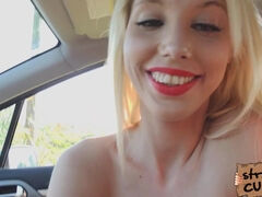 Stranded blonde Gia Paige got a good fucking at the car hood