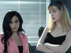 Joanna Angel and Aliya Brynn make love in the office