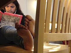 Candid Indian feet at Library