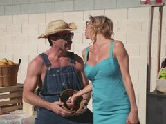 Hunky farmer is lucky to fuck beautiful blonde MILF