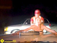 Roadside - Stranded brunette boinks her mechanic on side of the road