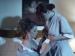 Lesbian housekeepers enjoy each other's pussy in a hotel room