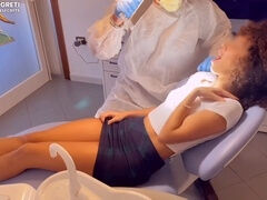 Naughty dental examination: kinky medical check-up for a young lady