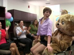 Office birthday party with a stripper and additionally wild cocksucking fun