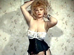 Classic 80s blonde bombshell striptease - the art of flesh trade