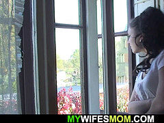 He caught hotwife with ash-blonde mommy inlaw