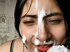 Melanialobix Colombian slut plays while getting cum from her TikTok followers