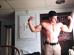 Muscle Corps - steaming stud flexing at home