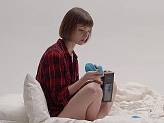 Teenage teasing herself with a vibrator
