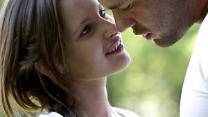 Skinny miss with little tits makes love on bench outdoors