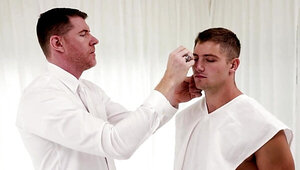 The muscular jock gets his cock and torso examined