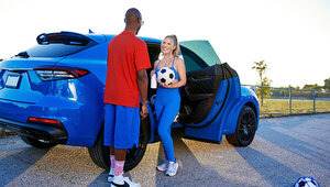 Soccer mom with a fit body getting it from the player