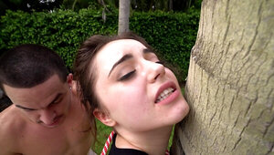 Kylie Quinn is tied to a tree and fucked by Peter Green