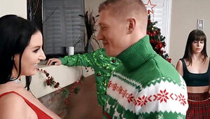 Stacked brunette can takes them both on in a hot MMF