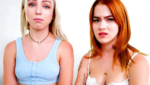 Threesome with a stepsister and her kinky best friend