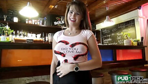 Big titted waitress pounded for money