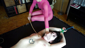 Elise Graves playing with pumps and toys for Lita Lecherous
