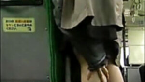 Japanese girl-on-girl bus hook-up censored