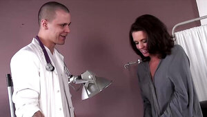 Veronica Avluv in the office with the pervy doctor