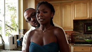 Ebony babe gets tied and fucked from her dominant partner