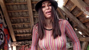Sexy whore Jessy Jey gets her tight ass pounded outdoors